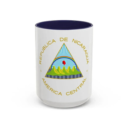 Coat of arms of Nicaragua - Accent Coffee Mug 15oz Navy - Go Mug Yourself