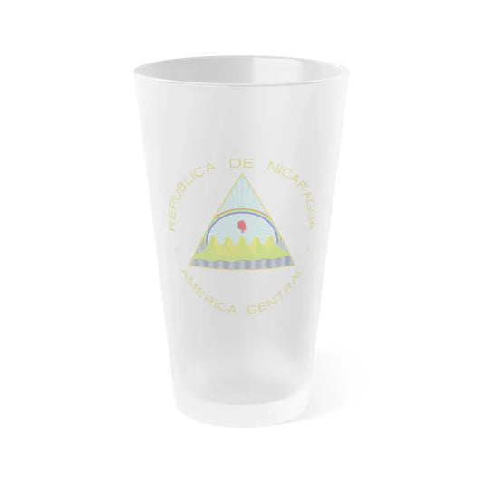 Coat of arms of Nicaragua - Frosted Pint Glass 16oz Default Title - Go Mug Yourself