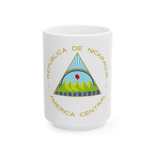 Coat of arms of Nicaragua - White Coffee Mug-15oz-Go Mug Yourself