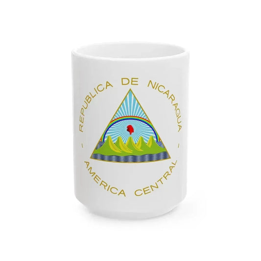 Coat of arms of Nicaragua - White Coffee Mug 15oz - Go Mug Yourself