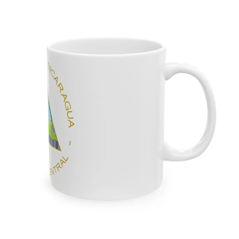 Coat of arms of Nicaragua - White Coffee Mug-Go Mug Yourself