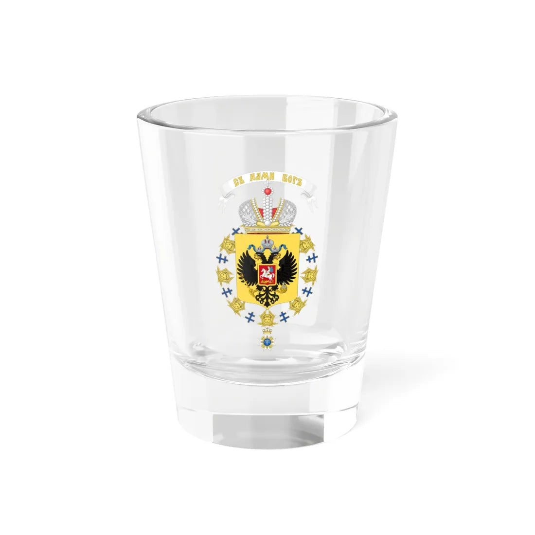 Coat of Arms of Nicholas II of Russia Order of the Seraphim (Russia) (Coat of Arms) Shot Glass 1.5oz 1.5oz - Go Mug Yourself