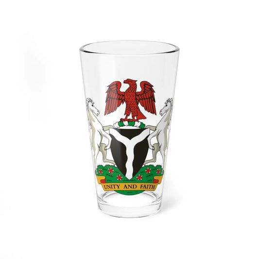 Coat of arms of Nigeria 1960-1979 (Niger) (Coat of Arms) Pint Glass 16oz 16oz - Go Mug Yourself