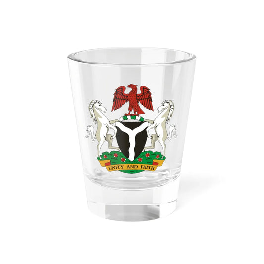 Coat of arms of Nigeria 1960-1979 (Niger) (Coat of Arms) Shot Glass 1.5oz 1.5oz - Go Mug Yourself