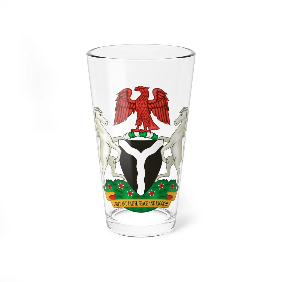Coat of arms of Nigeria (Niger) (Coat of Arms) Pint Glass 16oz 16oz - Go Mug Yourself