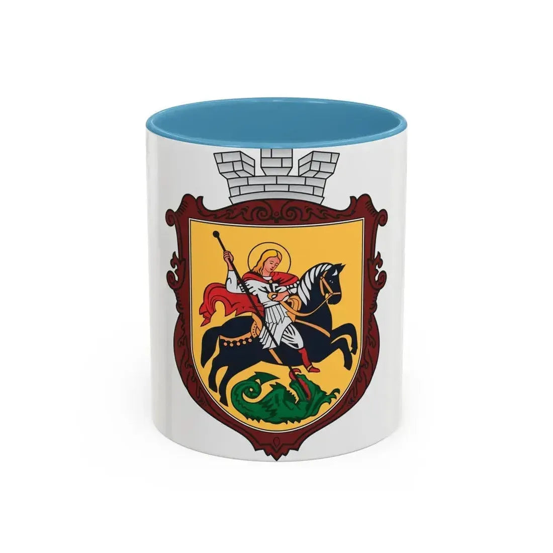 Coat of arms of Nizhyn - Accent Coffee Mug 11oz Light Blue - Go Mug Yourself
