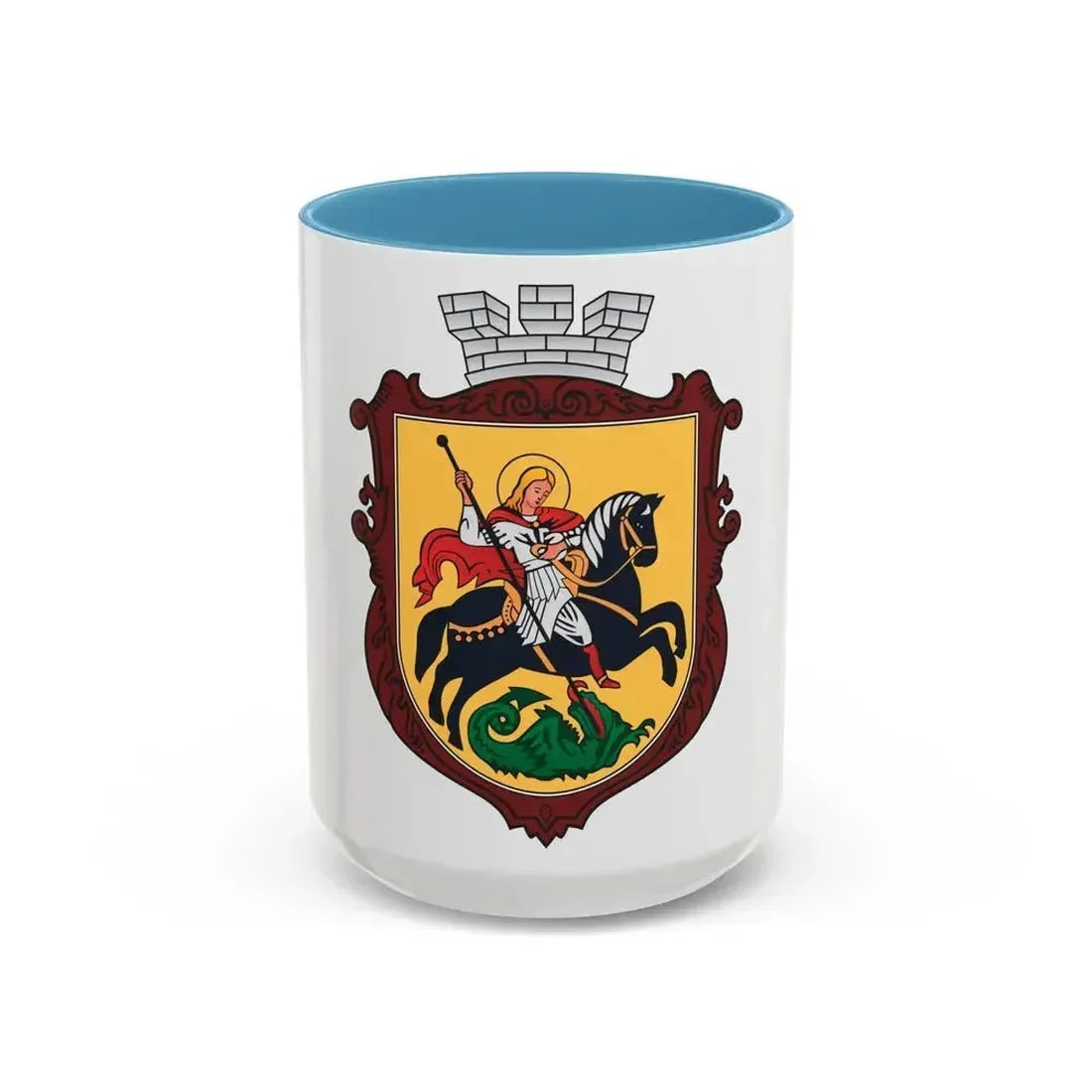Coat of arms of Nizhyn - Accent Coffee Mug 15oz Light Blue - Go Mug Yourself
