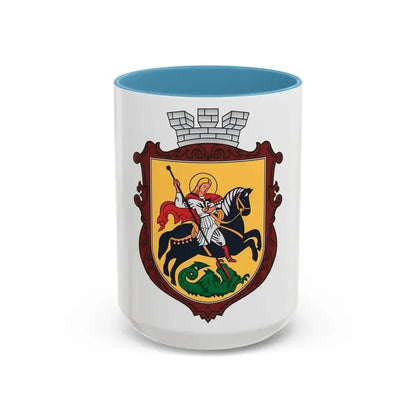 Coat of arms of Nizhyn - Accent Coffee Mug 15oz Light Blue - Go Mug Yourself
