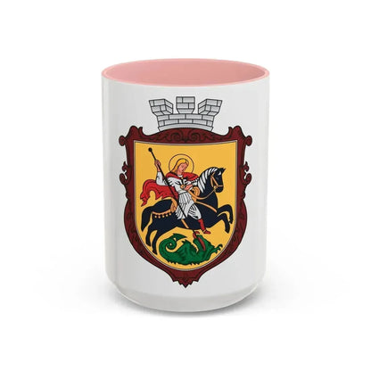 Coat of arms of Nizhyn - Accent Coffee Mug 15oz Pink - Go Mug Yourself