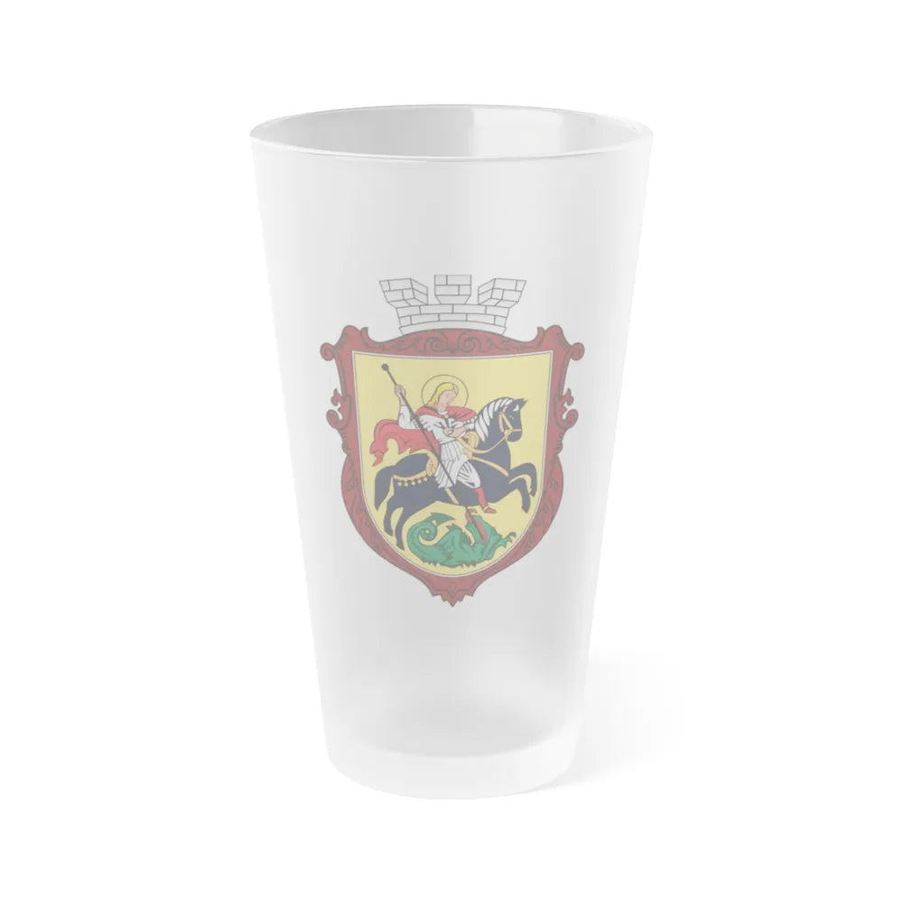 Coat of arms of Nizhyn - Frosted Pint Glass 16oz-Go Mug Yourself