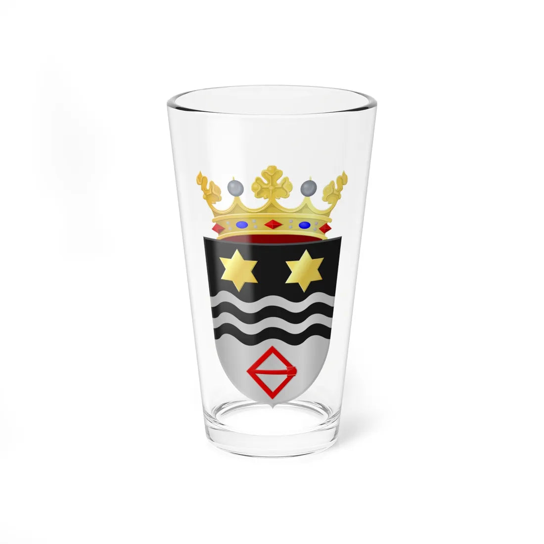 Coat of arms of Noord-Beveland (Netherlands) (Coat of Arms) Pint Glass 16oz 16oz - Go Mug Yourself
