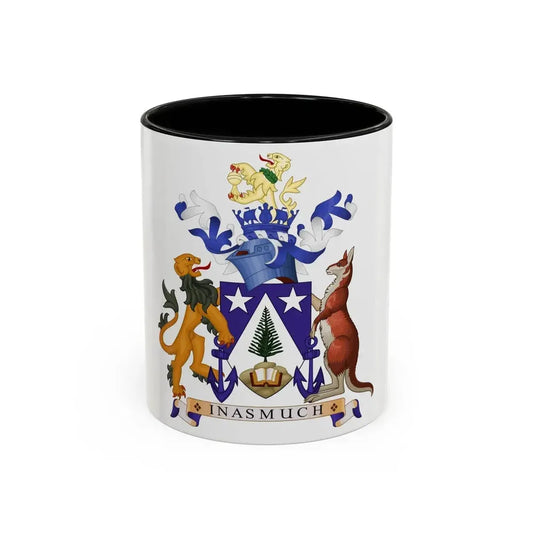 Coat of arms of Norfolk Island - Accent Coffee Mug 11oz Black - Go Mug Yourself