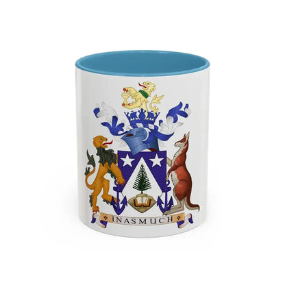 Coat of arms of Norfolk Island - Accent Coffee Mug 11oz Light Blue - Go Mug Yourself