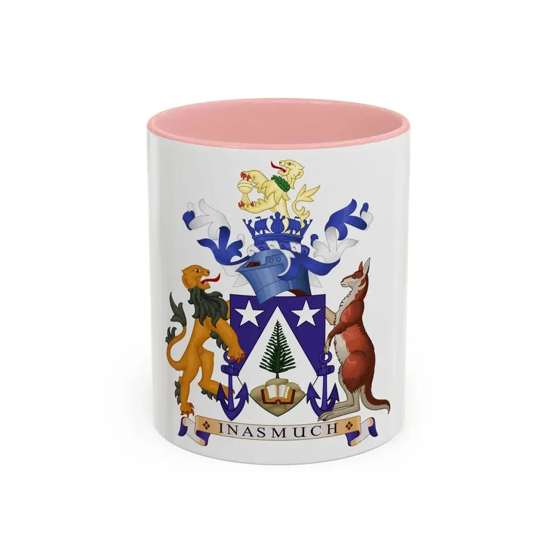 Coat of arms of Norfolk Island - Accent Coffee Mug 11oz Pink - Go Mug Yourself