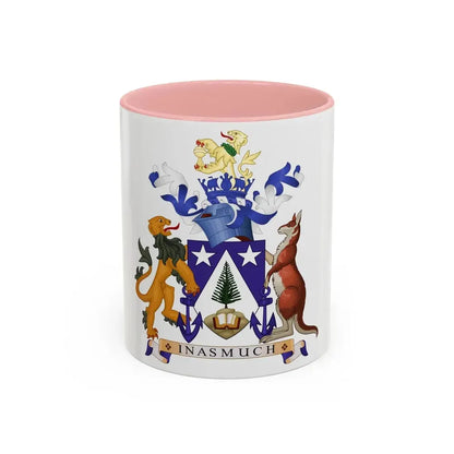 Coat of arms of Norfolk Island - Accent Coffee Mug 11oz Pink - Go Mug Yourself