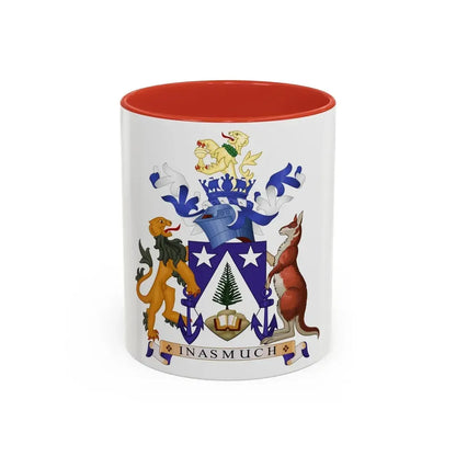 Coat of arms of Norfolk Island - Accent Coffee Mug 11oz Red - Go Mug Yourself