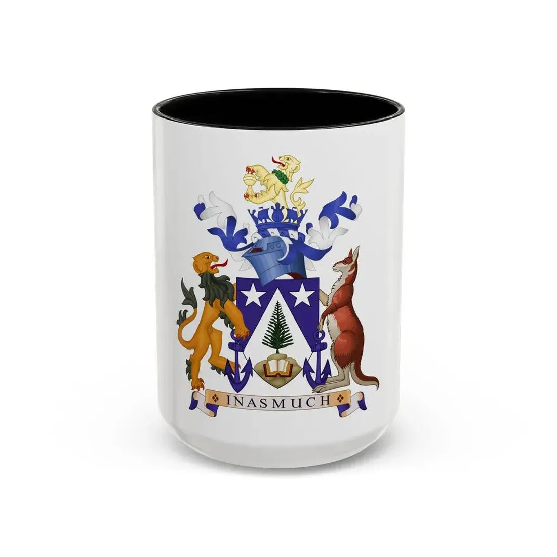 Coat of arms of Norfolk Island - Accent Coffee Mug 15oz Black - Go Mug Yourself