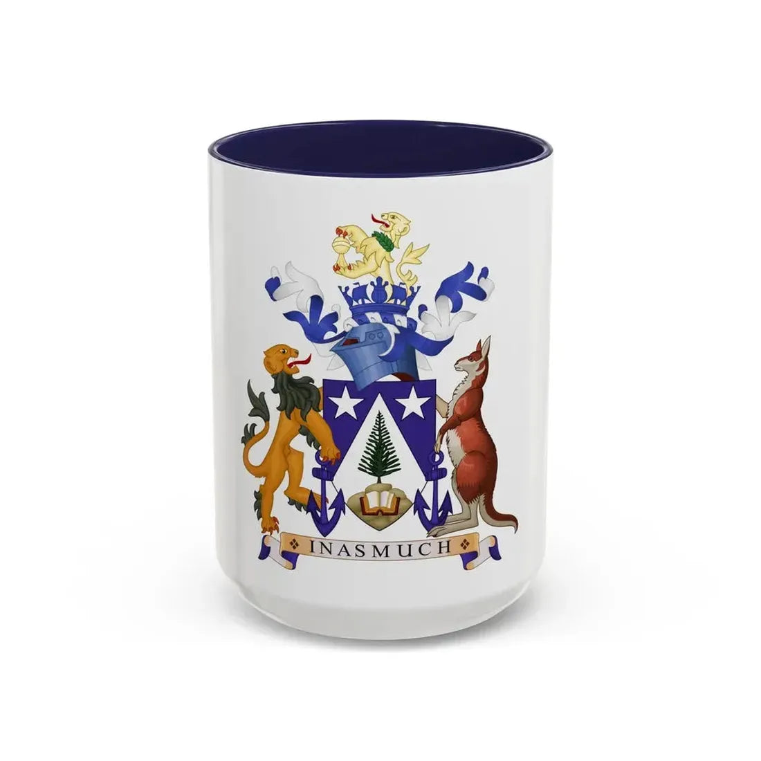 Coat of arms of Norfolk Island - Accent Coffee Mug 15oz Navy - Go Mug Yourself