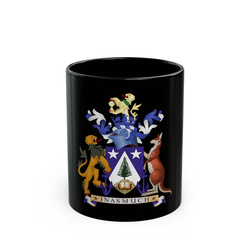 Coat of arms of Norfolk Island - Black Coffee Mug-11oz-Go Mug Yourself