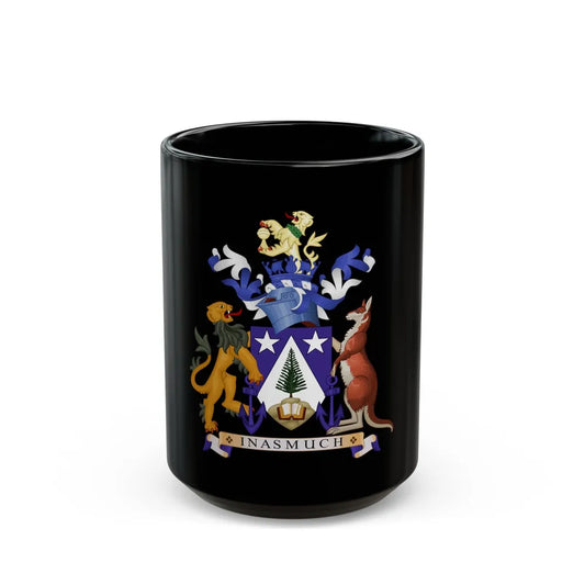 Coat of arms of Norfolk Island - Black Coffee Mug-15oz-Go Mug Yourself