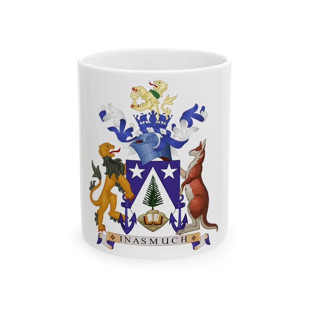 Coat of arms of Norfolk Island - White Coffee Mug-11oz-Go Mug Yourself