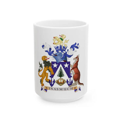 Coat of arms of Norfolk Island - White Coffee Mug-15oz-Go Mug Yourself