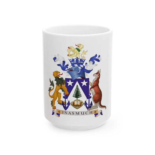 Coat of arms of Norfolk Island - White Coffee Mug-15oz-Go Mug Yourself