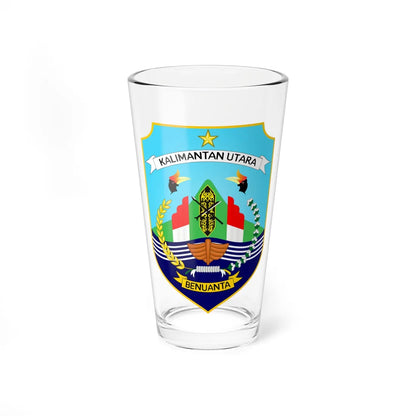 Coat of arms of North Kalimantan 2021 version (Indonesia) (Coat of Arms) Pint Glass 16oz 16oz - Go Mug Yourself