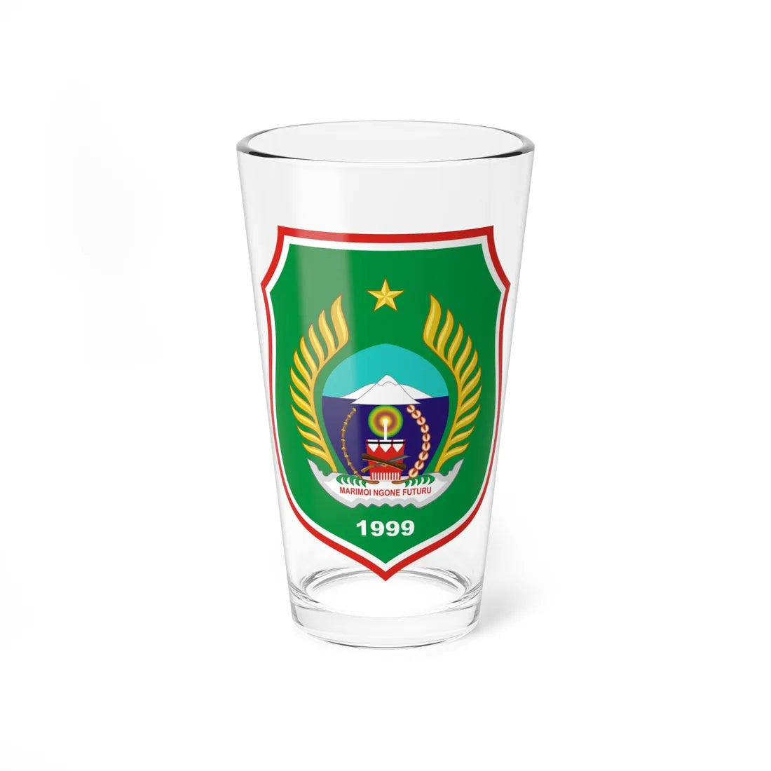 Coat of arms of North Maluku (Indonesia) (Coat of Arms) Pint Glass 16oz 16oz - Go Mug Yourself
