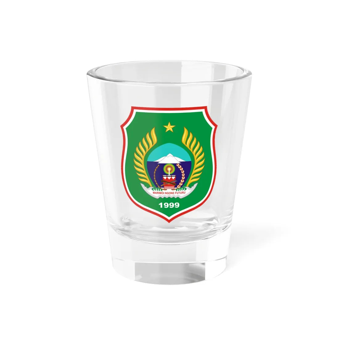 Coat of arms of North Maluku (Indonesia) (Coat of Arms) Shot Glass 1.5oz 1.5oz - Go Mug Yourself