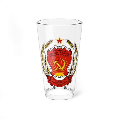 Coat of arms of North Ossetian ASSR (Russia) (Coat of Arms) Pint Glass 16oz 16oz - Go Mug Yourself