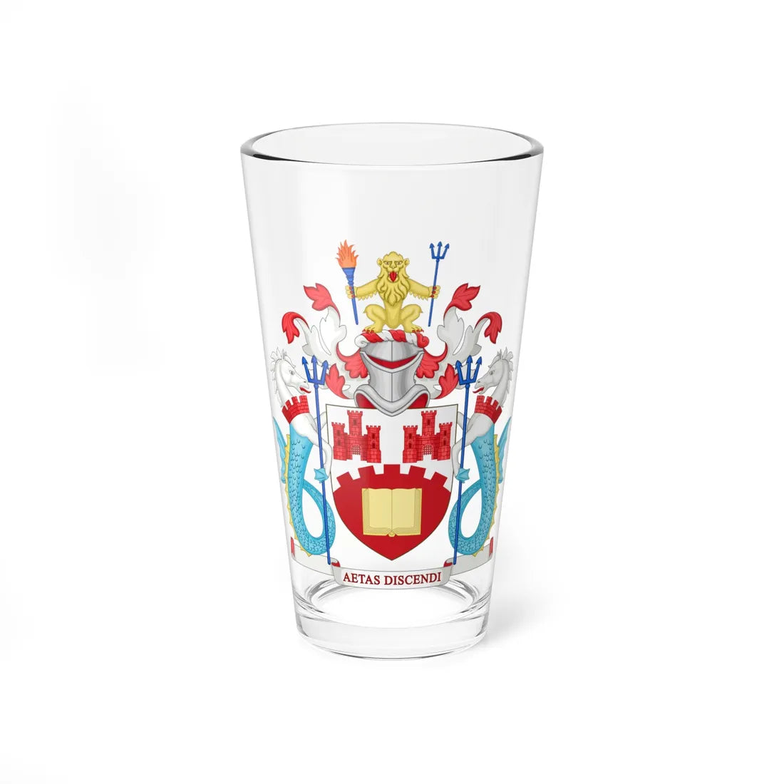 Coat of Arms of Northumbria University (United Kingdom) (Coat of Arms) Pint Glass 16oz 16oz - Go Mug Yourself