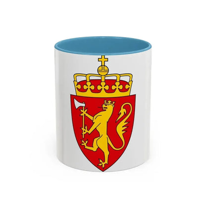 Coat of arms of Norway - Accent Coffee Mug 11oz Light Blue - Go Mug Yourself