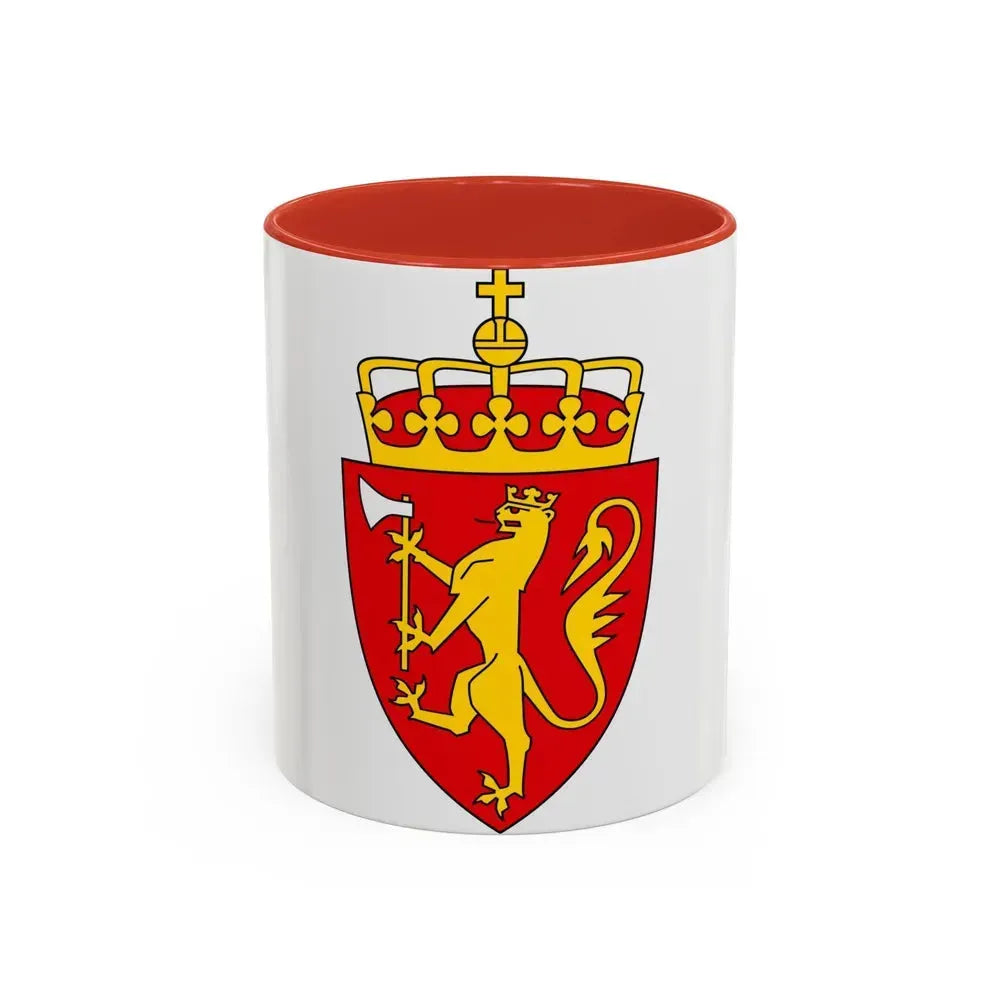 Coat of arms of Norway - Accent Coffee Mug 11oz Red - Go Mug Yourself