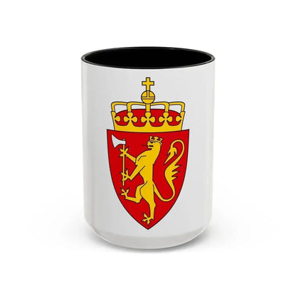 Coat of arms of Norway - Accent Coffee Mug 15oz Black - Go Mug Yourself