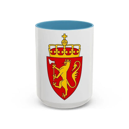 Coat of arms of Norway - Accent Coffee Mug 15oz Light Blue - Go Mug Yourself