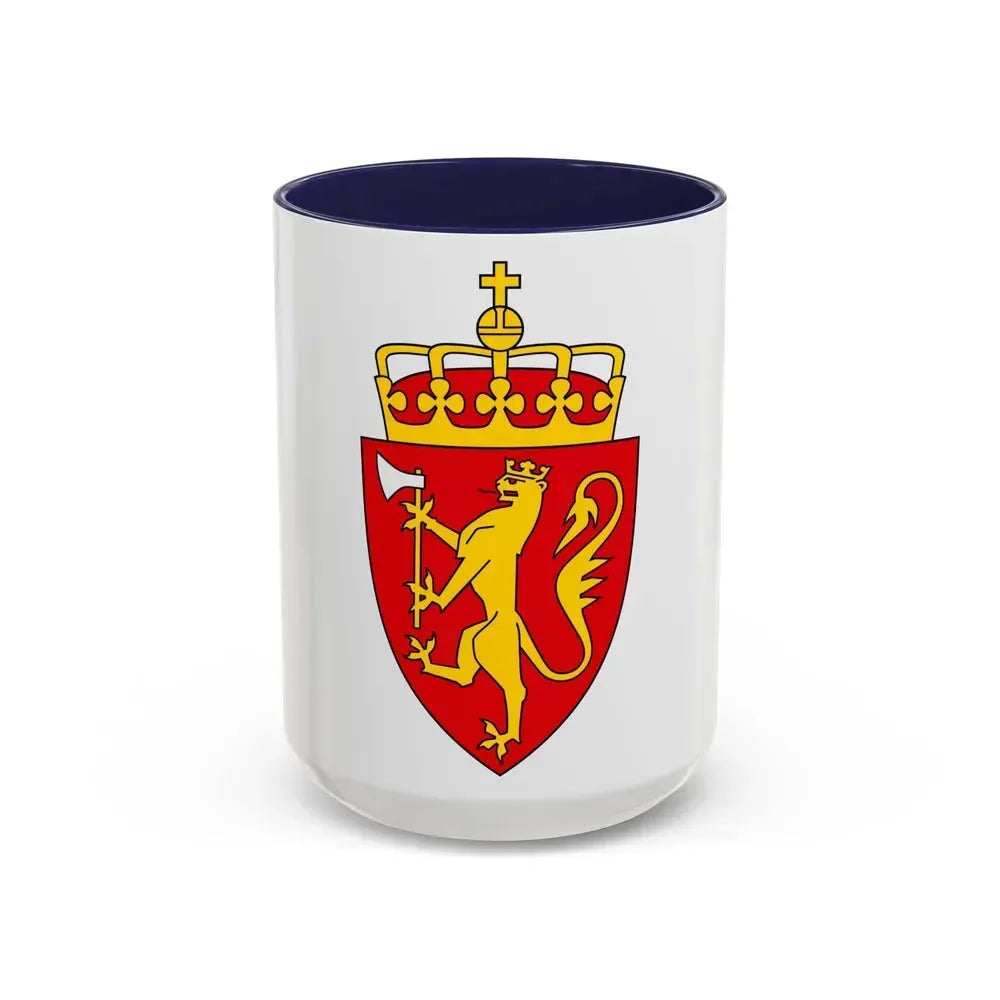 Coat of arms of Norway - Accent Coffee Mug 15oz Navy - Go Mug Yourself