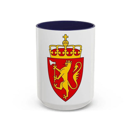 Coat of arms of Norway - Accent Coffee Mug 15oz Navy - Go Mug Yourself