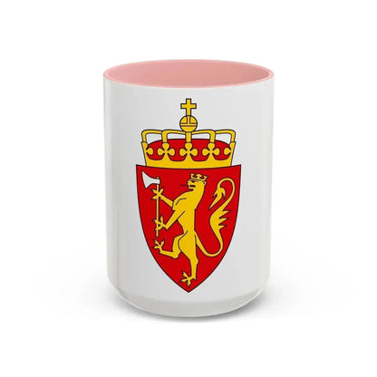 Coat of arms of Norway - Accent Coffee Mug 15oz Pink - Go Mug Yourself