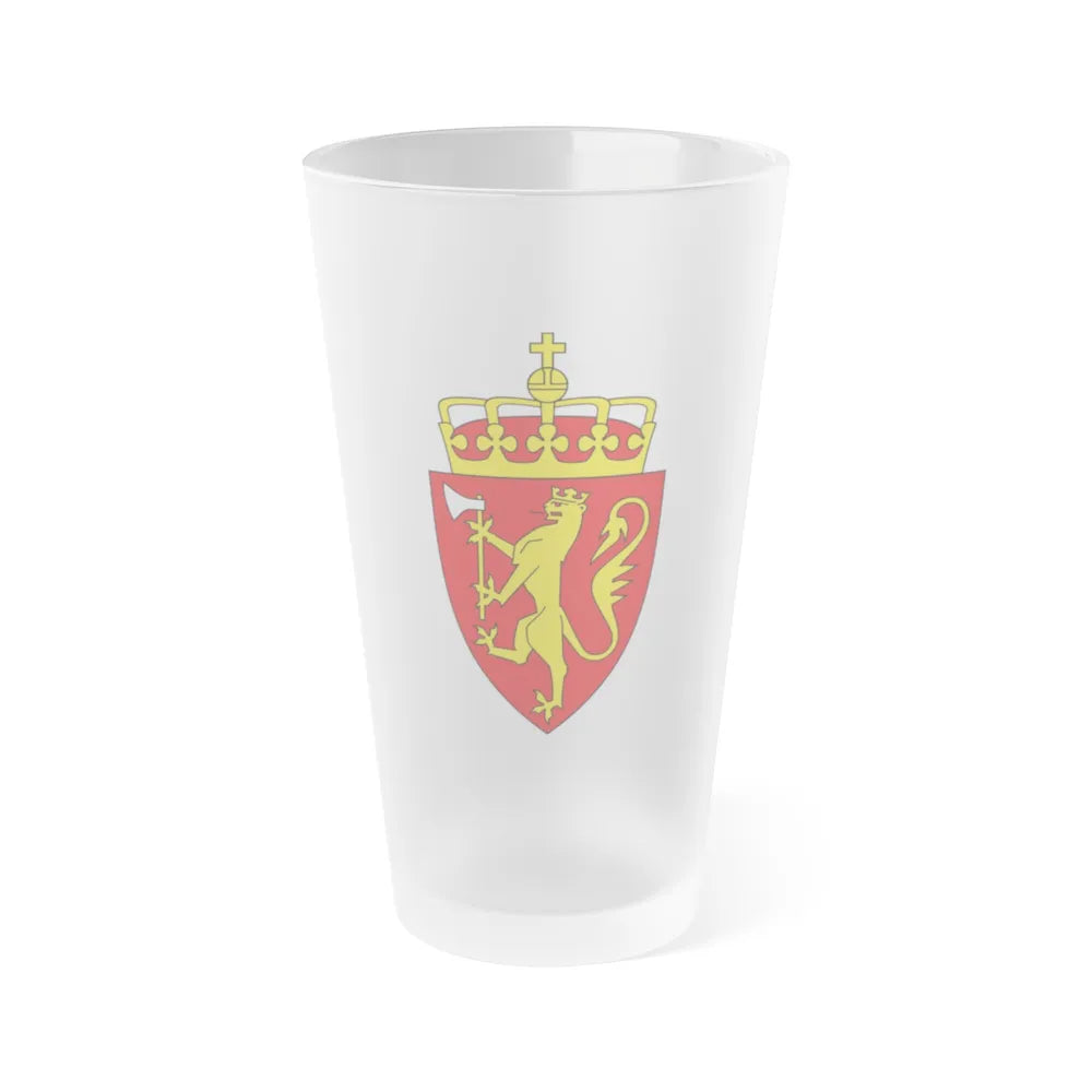 Coat of arms of Norway - Frosted Pint Glass 16oz-Go Mug Yourself