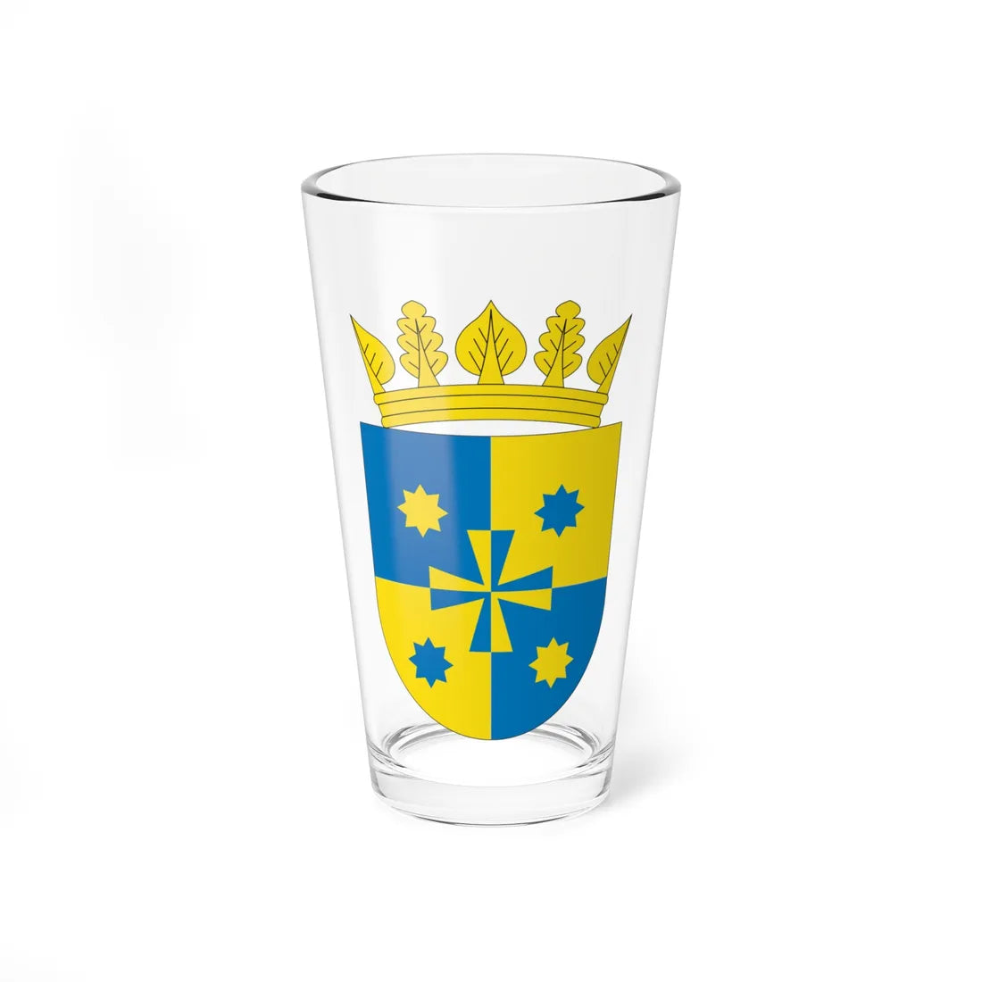 Coat of Arms of Novosanzharskiy raion (Ukraine) (Coat of Arms) Pint Glass 16oz 16oz - Go Mug Yourself