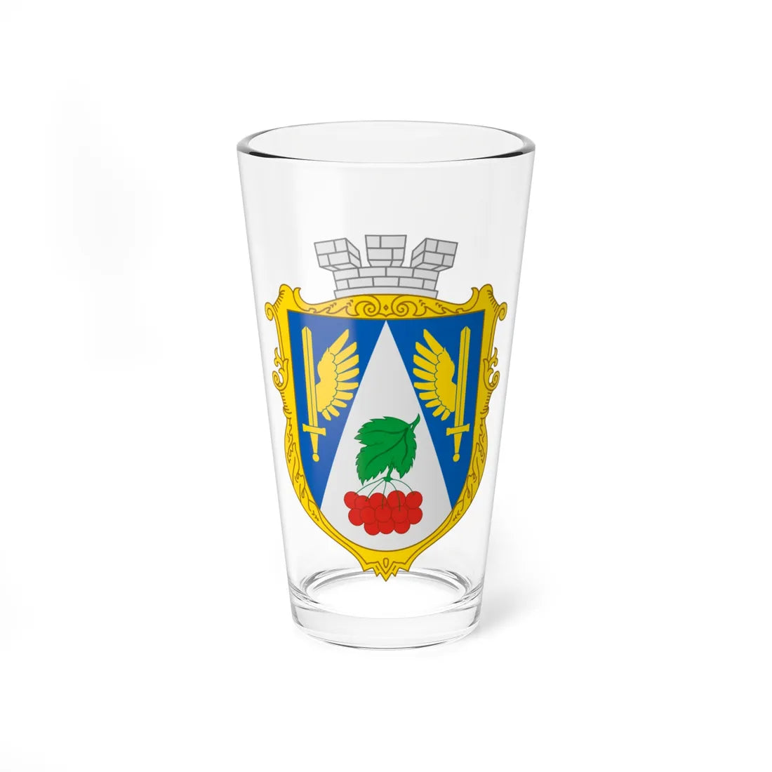 Coat of Arms of Novyi Kalyniv (Ukraine) (Coat of Arms) Pint Glass 16oz 16oz - Go Mug Yourself