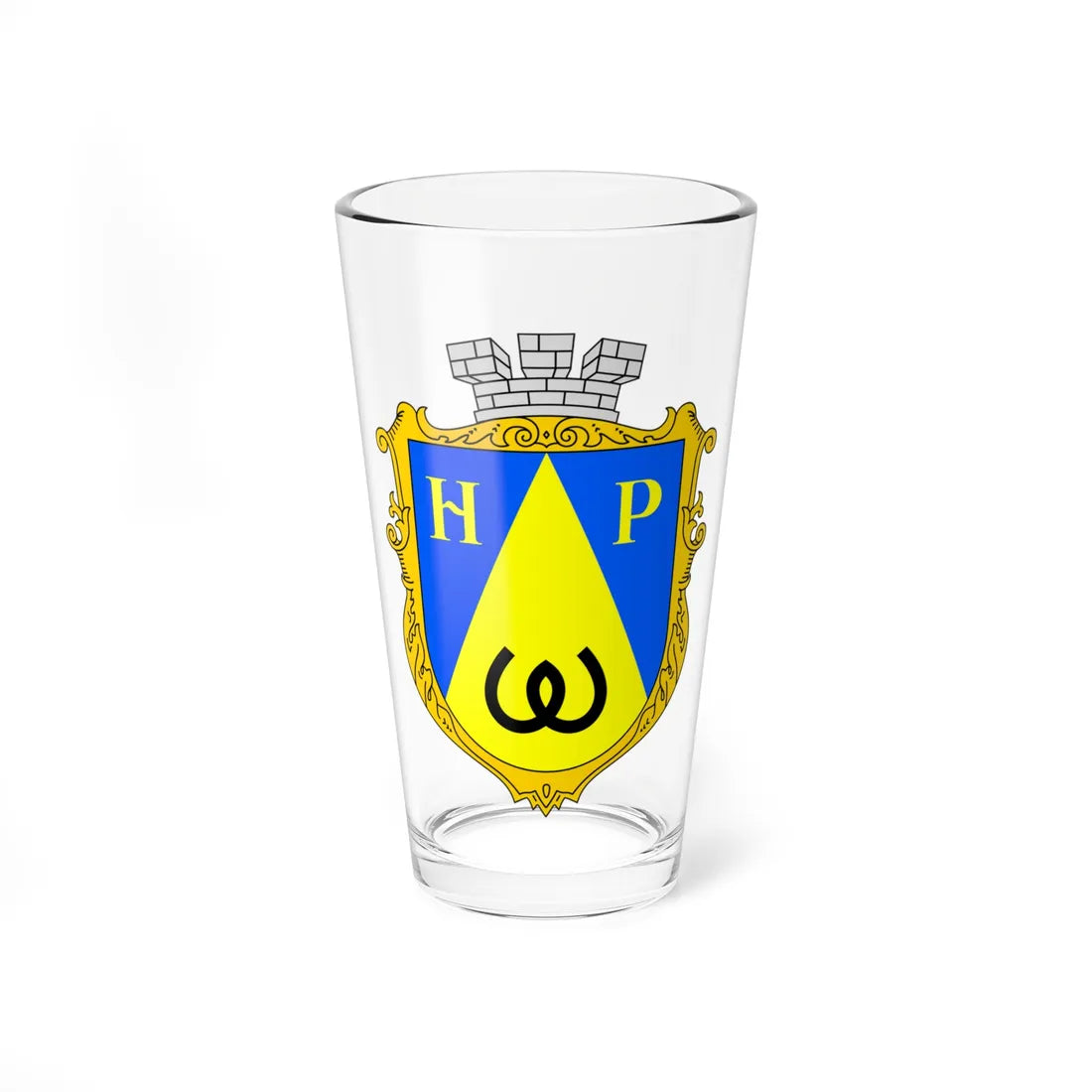 Coat of Arms of Novyi Rozdil (Ukraine) (Coat of Arms) Pint Glass 16oz 16oz - Go Mug Yourself