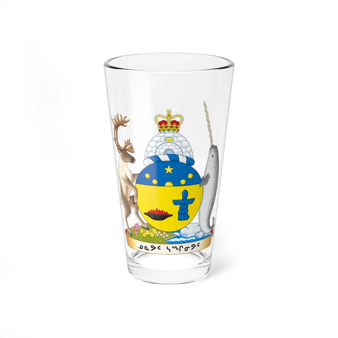 Coat of arms of Nunavut (Canada) (Coat of Arms) Pint Glass 16oz 16oz - Go Mug Yourself
