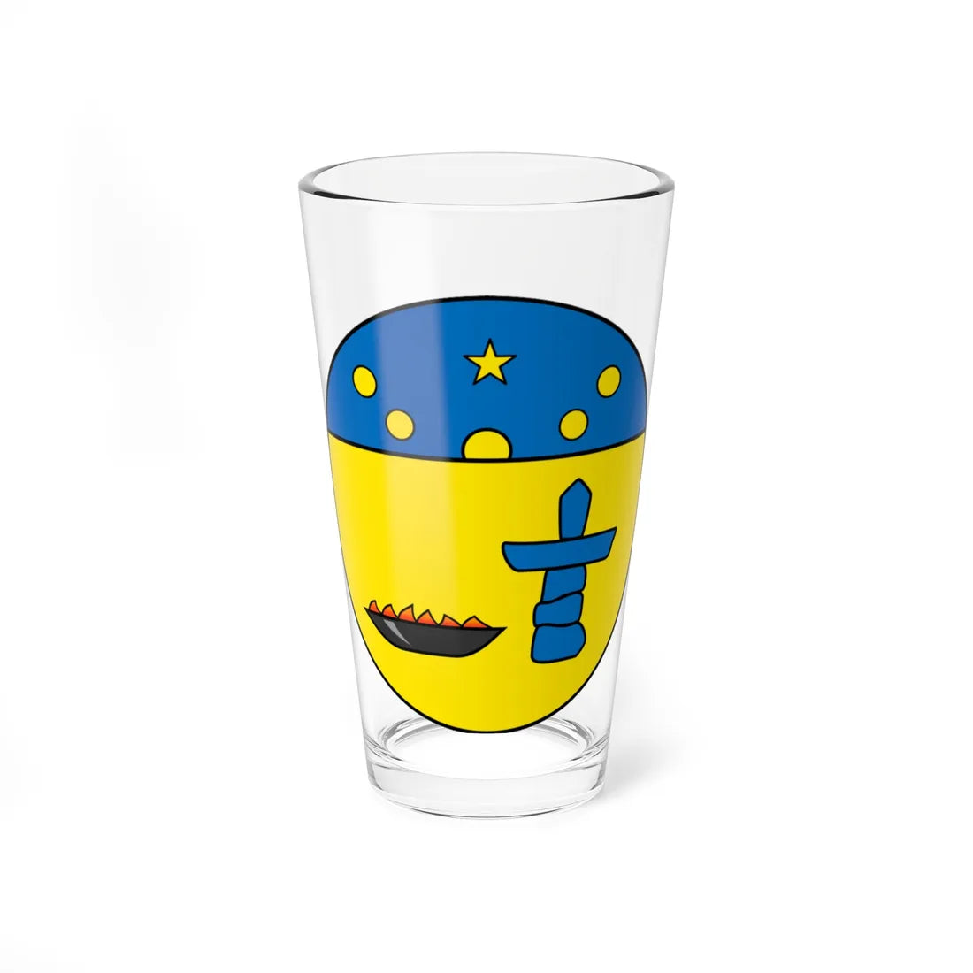 Coat of arms of Nunavut escutcheon (Canada) (Coat of Arms) Pint Glass 16oz 16oz - Go Mug Yourself