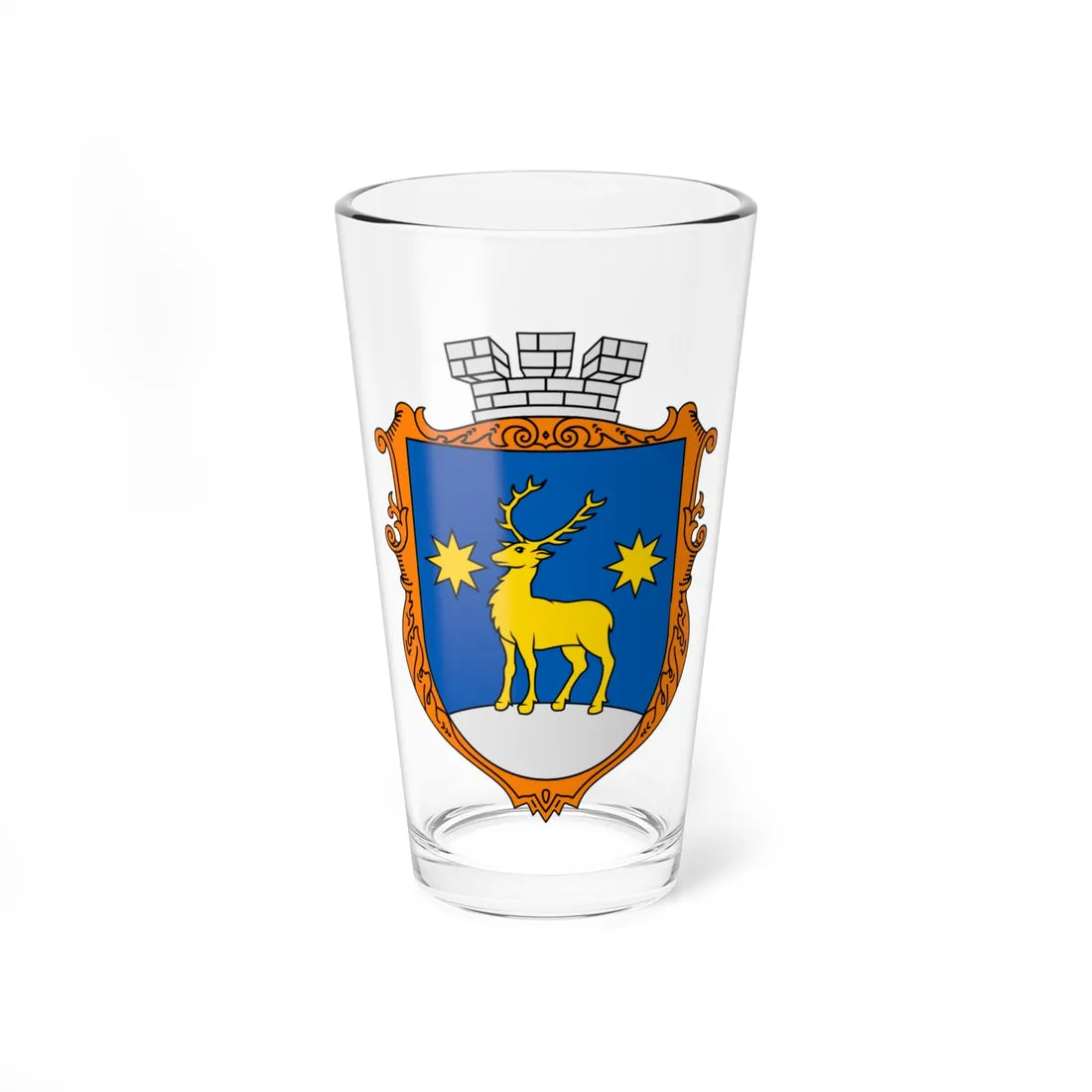 Coat of Arms of Nyzhankovychi (Ukraine) (Coat of Arms) Pint Glass 16oz 16oz - Go Mug Yourself