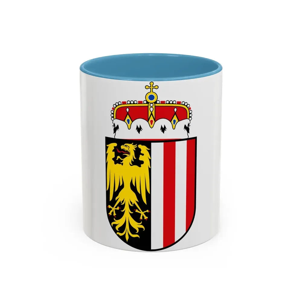 Coat of Arms of Oberoesterreich Austria - Accent Coffee Mug 11oz Light Blue - Go Mug Yourself