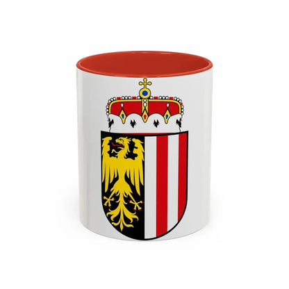 Coat of Arms of Oberoesterreich Austria - Accent Coffee Mug 11oz Red - Go Mug Yourself