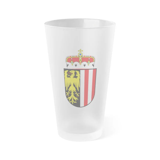 Coat of Arms of Oberoesterreich Austria - Frosted Pint Glass 16oz-16oz-Frosted-Go Mug Yourself