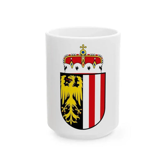 Coat of Arms of Oberoesterreich Austria - White Coffee Mug 15oz - Go Mug Yourself